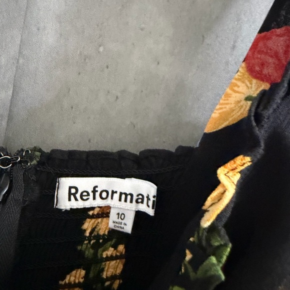 Reformation Christine Floral Mini Dress size 10 B1605 - Picture 6 of 6